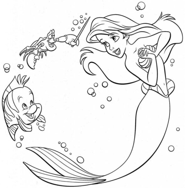 tranh tô màu công chúa người cá