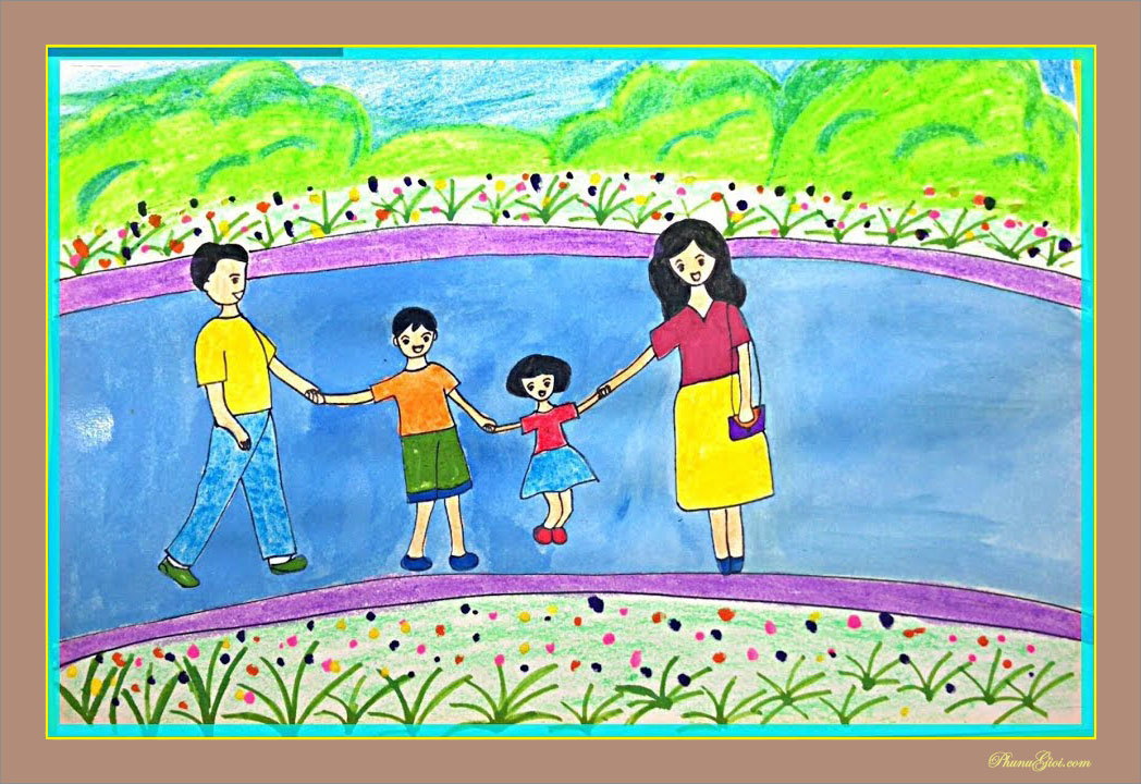 Vẽ tranh gia đình hạnh phúc đơn giản (10 MẪU UPDATE)