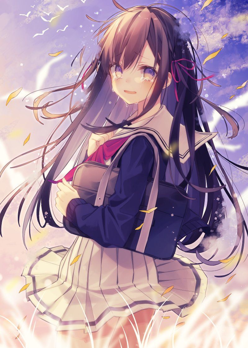 Hình ảnh Anime girl dễ thương, cute mang nét buồn nhẹ nhàng