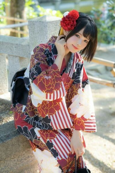 ảnh girl nhật mặc kimono cá tính