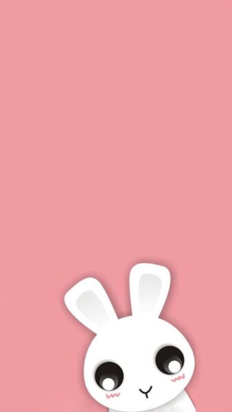ảnh nền màu hồng dễ thương về chú thỏ