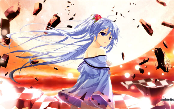 Hình ảnh anime tóc xanh diều khiển vạn vật