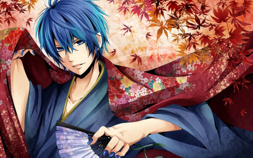 Hình ảnh anime tóc xanh trong trang phục truyền thống