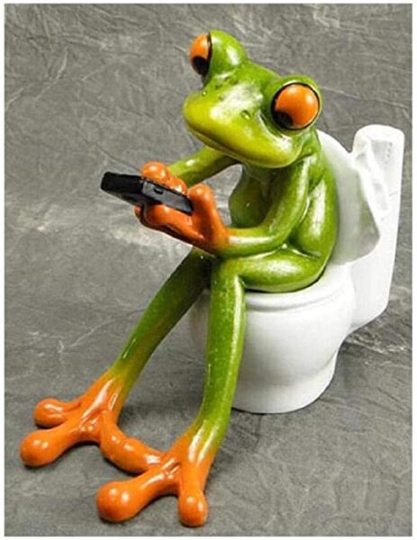 ảnh avatar hài hước con ếch đi vệ sinh