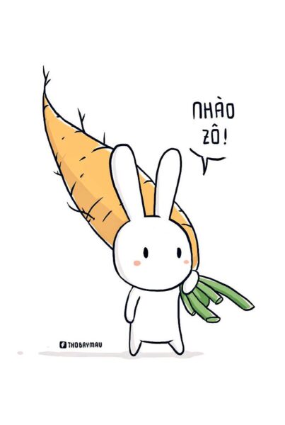 ảnh avatar hài hước con thỏ bảy màu