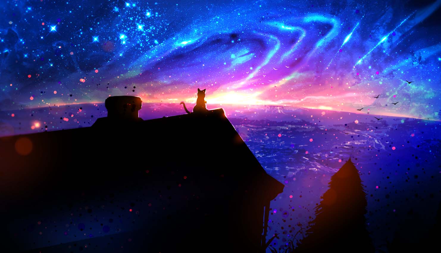 99 Ảnh Bầu Trời Đêm Galaxy Buồn Anime Đầy Sao Đẹp Lung Linh