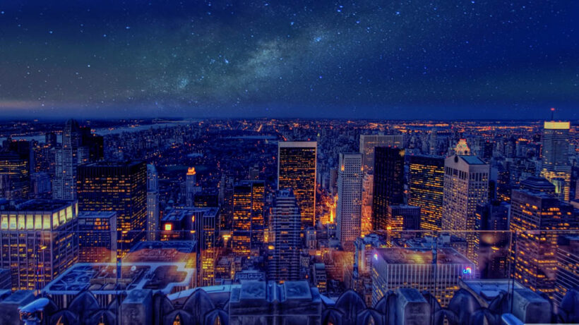 Hình ảnh bầu trời đêm trong thành phố