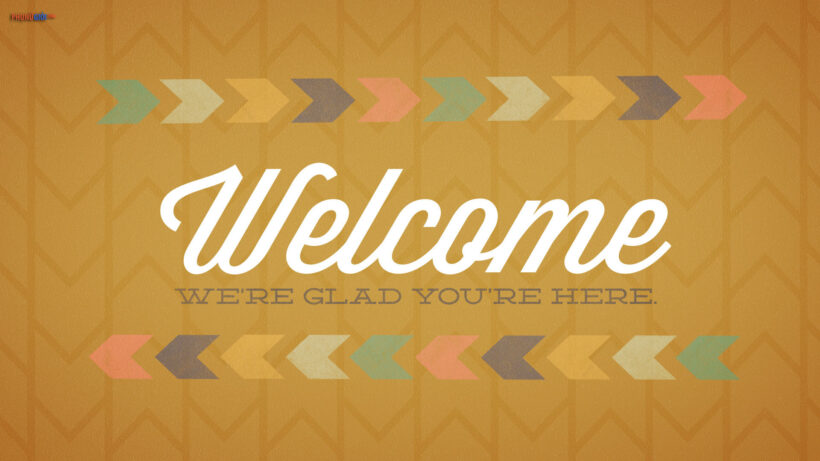 hình ảnh chào mừng welcome we're glad youre here cho powerpoint