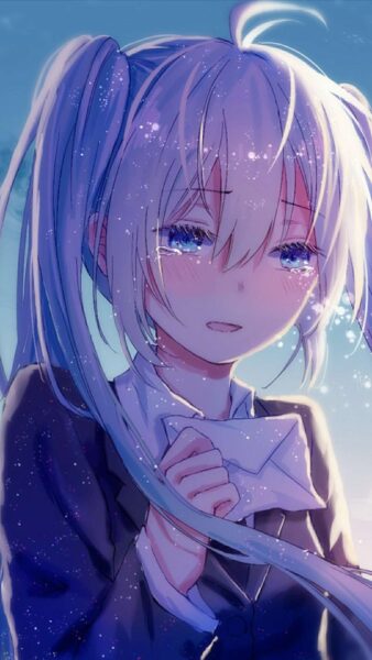 hình ảnh cô gái anime buồn khóc