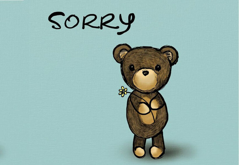 Hình ảnh xin lỗi người yêu và chú gấu
