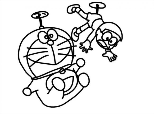Hình mẫu nobita và doremon cho bé tô màu