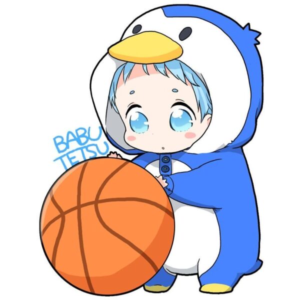 hình vẽ bé trai cute đáng yêu với trái bóng rổ