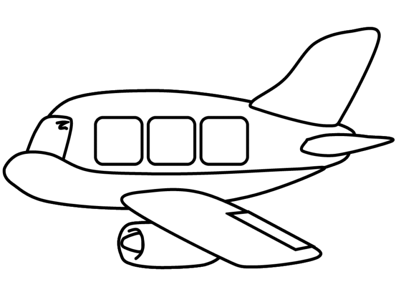 Hình vẽ chiếc máy bay cho bé 4 tuổi tô màu