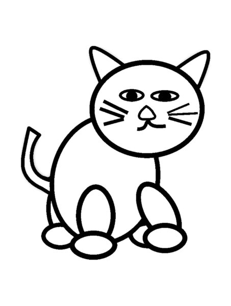 Hình vẽ đơn giản con mèo cho bé tập tô