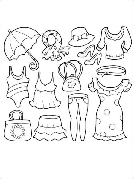 Hình vẽ quần áo cho bé tập tô