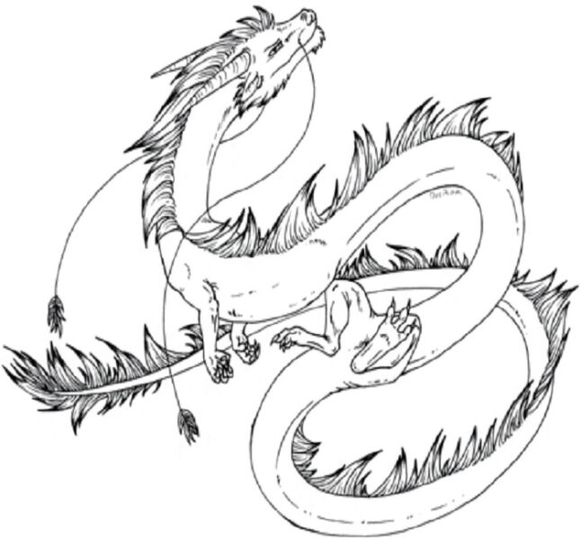 Hình vẽ tô màu con rồng cho bé tập tô