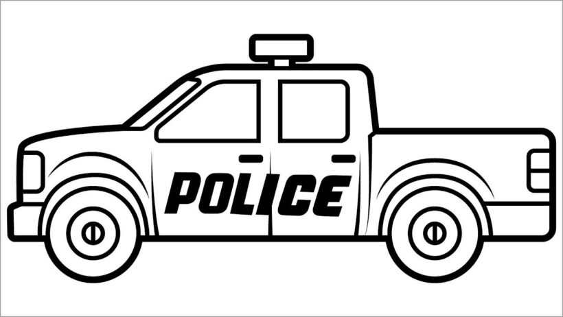 Hình vẽ xe cảnh sát cho bé tập tô