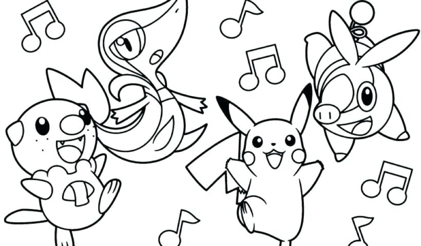 Mẫu tranh tô màu pokemon nhảy múa