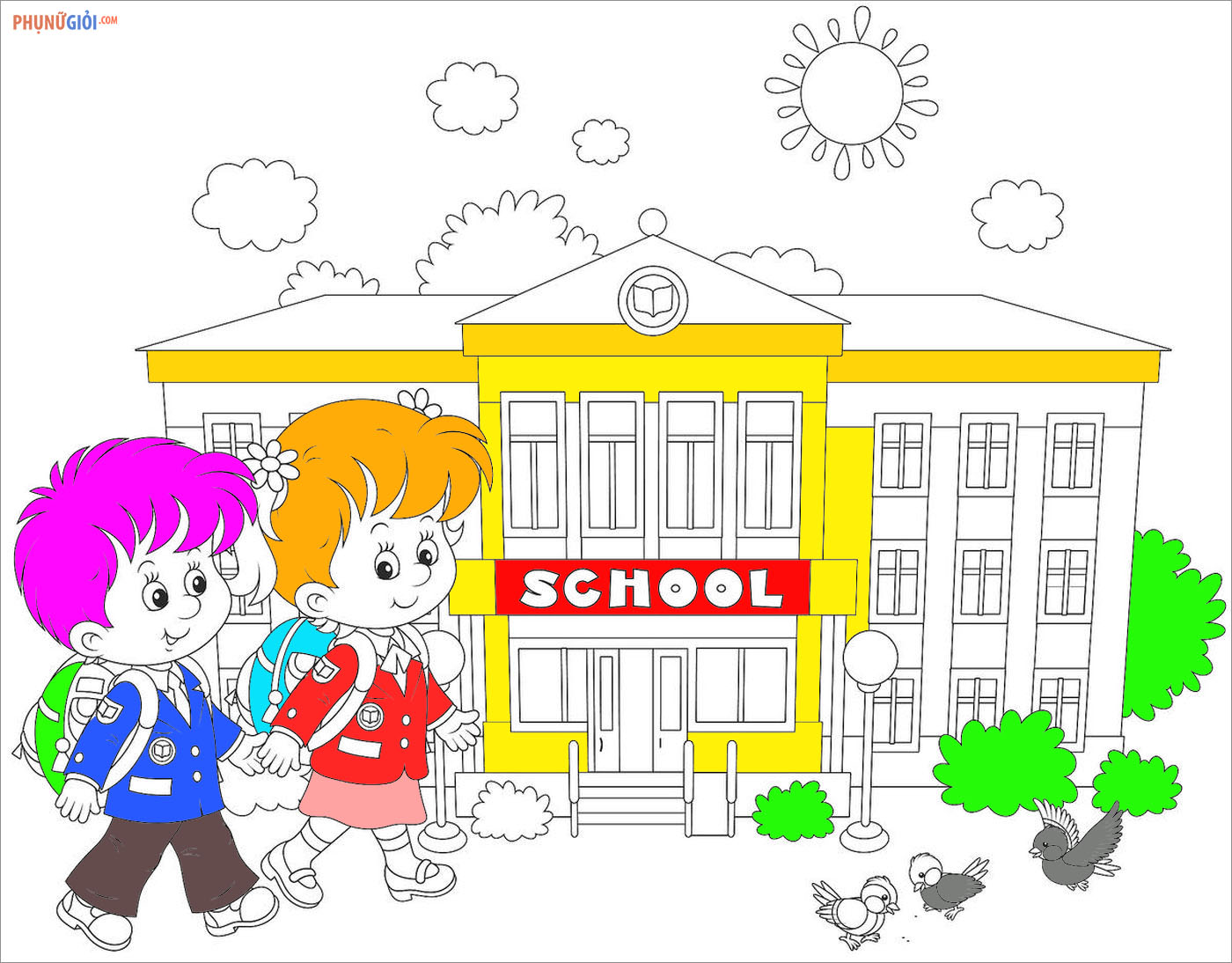 209 Tranh tô màu cho học sinh tiểu học đẹp giúp phát triển tư duy  350  Việt Nam