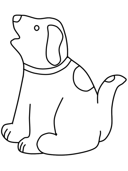 Tranh tô màu con chó hình vẽ đơn giản cho bé tập tô