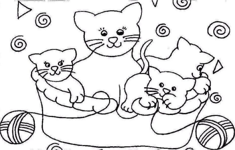Tranh tô màu con mèo hình ảnh những chú mèo dễ thương