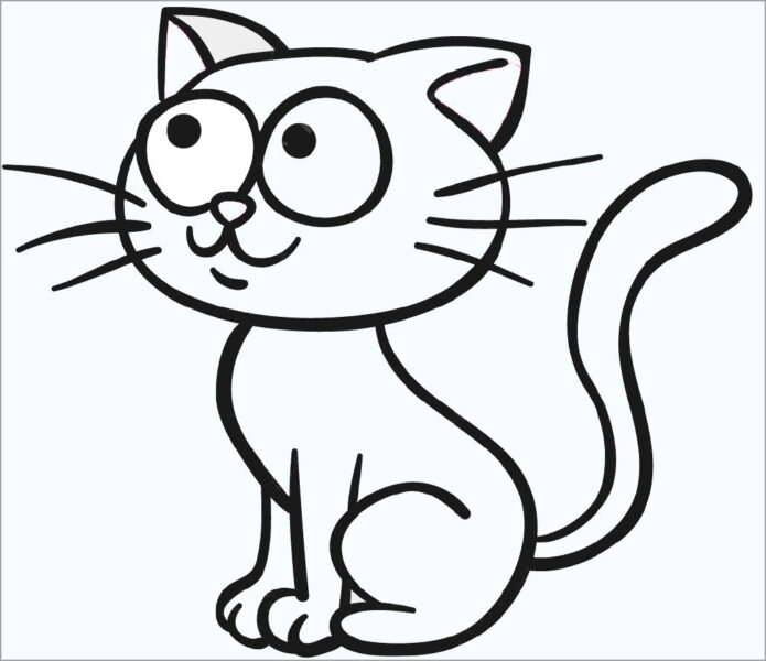 Tranh tô màu con mèo hình vẽ đơn giản cho bé tập tô