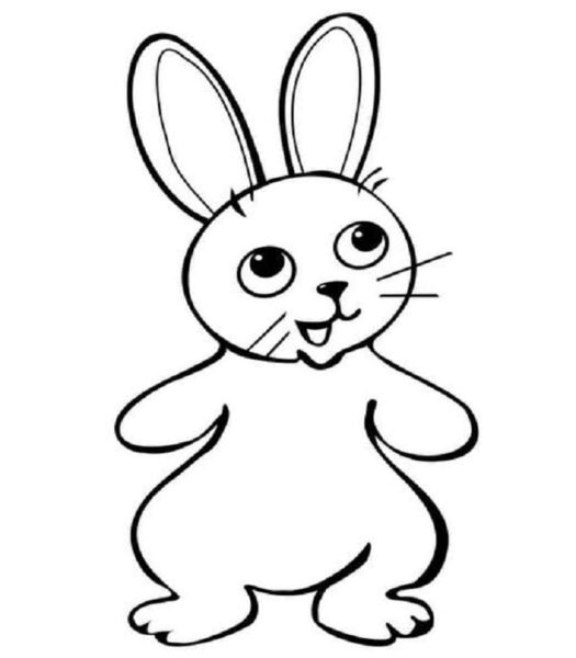 Tranh tô màu con thỏ hình vẽ đơn giản
