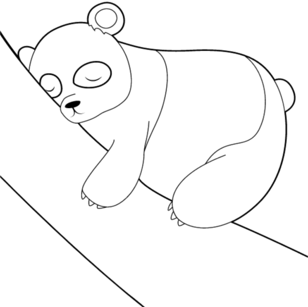 Tranh tô màu con vật hình con gấu đang ngủ