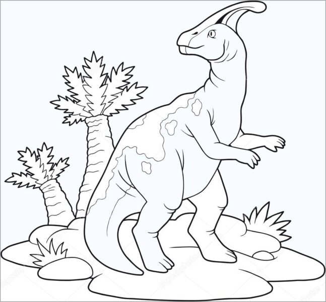 Tranh tô màu con vật hình khủng long