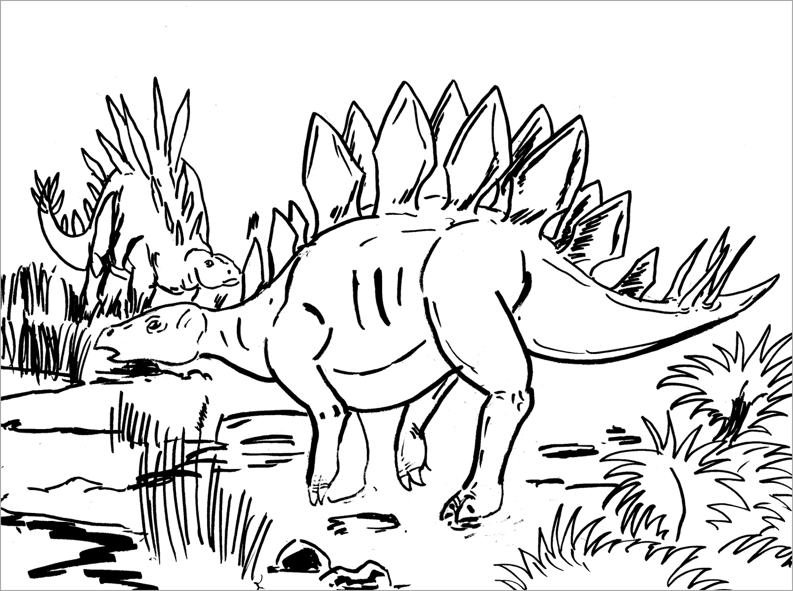 Tranh tô màu khủng long đẹp đơn giản có hình mẫu
