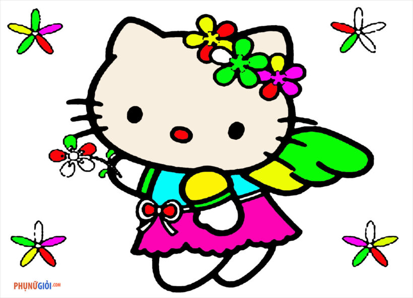 Tìm Hiểu] Tranh Tô Màu Hello Kitty Đẹp, Cute Dễ Thương Nhất Cho Bé - Trường  Thpt An Lạc Thôn