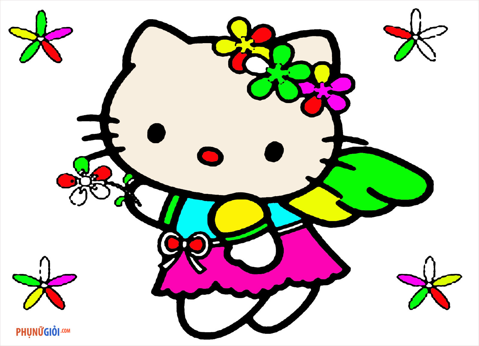 100 Mẫu tranh tô màu Hello Kitty đẹp nhất
