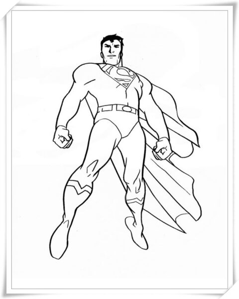 tranh tô màu hình siêu nhân super man cho bé