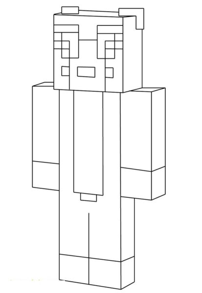 Tranh tô màu Minecraft hình vẽ đơn giản cho bé tập tô