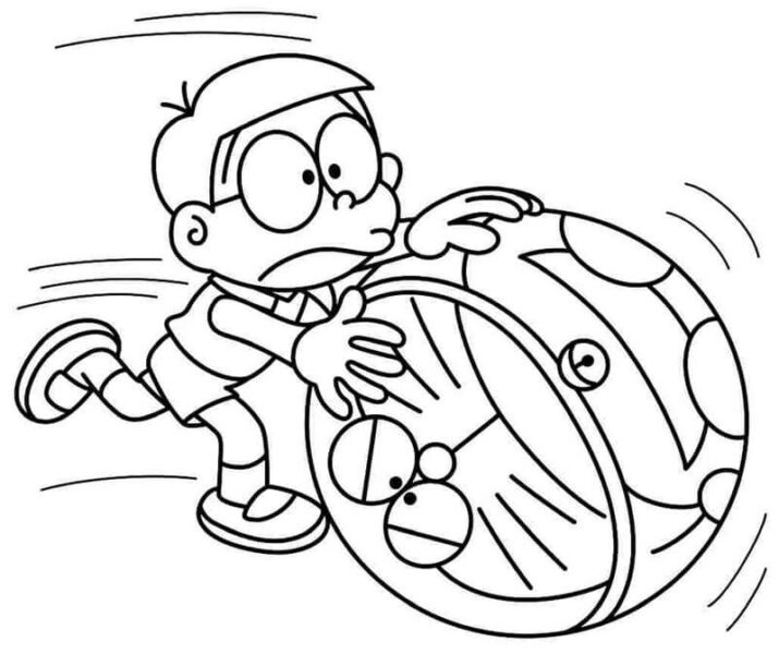 Tranh tô màu Nobita, Doremon cho bé trai