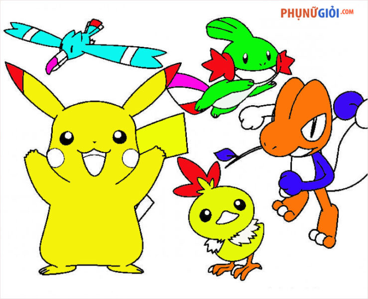Tranh tô màu Pikachu  Bộ tranh tô màu Pikachu đẹp  Downloadvn