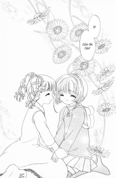 Tranh tô màu sakura và cô bạn gái dễ thương