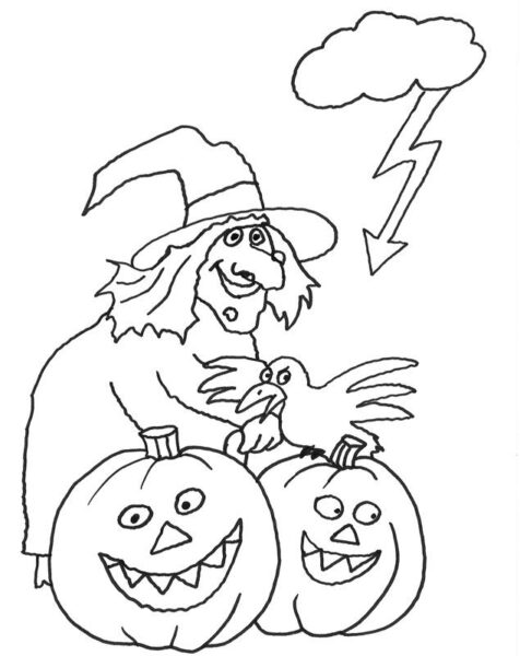 Tranh vẽ halloween cho bé tập tô