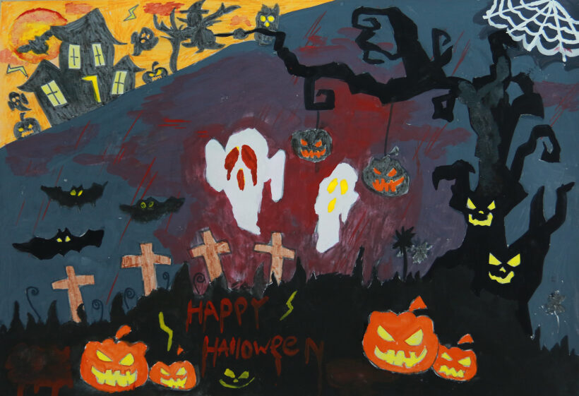 tranh vẽ halloween của học sinh