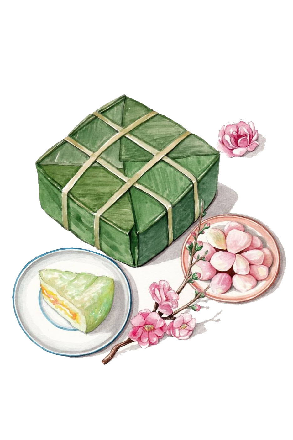 Tranh vẽ bánh chưng tuyệt đẹp đã thể hiện nét đẹp truyền thống của bữa ăn Tết Việt Nam. Tranh có độ sắc nét cao, tạo cảm giác như mình đang tham gia vào một buổi tiệc Tết truyền thống. Hãy cùng xem để hiểu thêm về giá trị và ý nghĩa của hạt nếp, đậu xanh và thịt heo trong chiếc bánh chưng nhé!