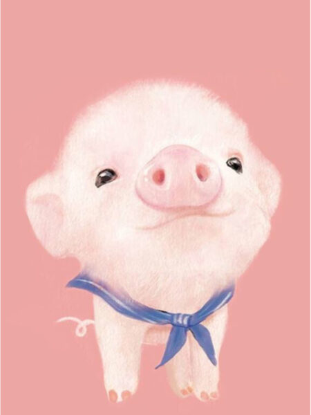 Tranh vẽ hình ảnh con lợn dễ thương