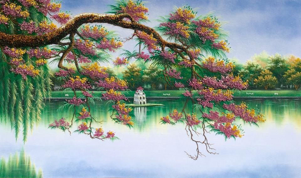Vẽ hồ gươm: Vẽ Hồ Gươm là một cách tuyệt vời để tìm hiểu về nét đẹp của Hà Nội. Hình ảnh đầy màu sắc của Hồ Gươm với các cây cầu thông nhau và đền Ngọc Sơn xung quanh mang đến cho người xem một sự lãng mạn và yên bình của thành phố.
