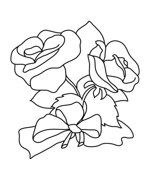 Tranh vẽ hoa hồng cho bé tập tô