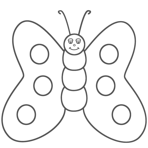 Ảnh vẽ hoạt hình con bướm cho bé tập tô