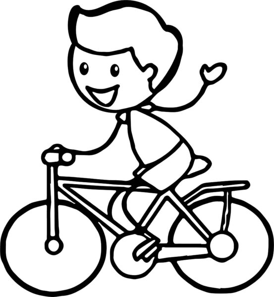 Ảnh vẽ xe đạp đon giản cho bé tô màu