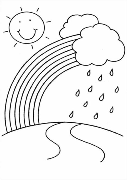 Hình ảnh cầu vồng, mặt trời, đám mây và những hạt nước mưa