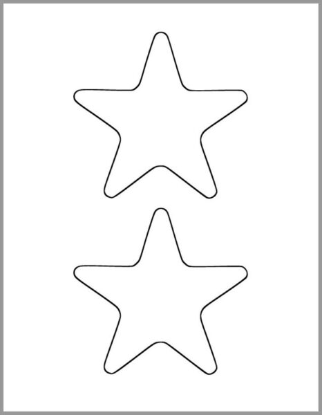 Hình hai ngôi sao cho bé tập tô