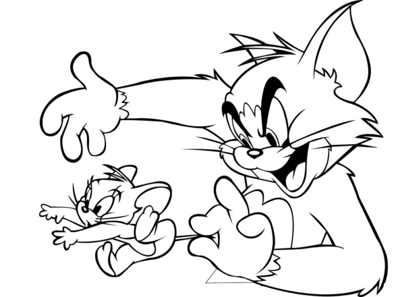 Hình tập tô Tom túm được đuôi của Jerry