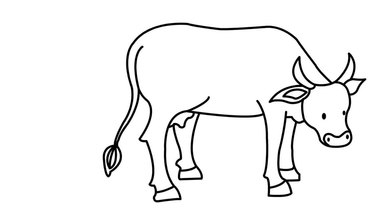 Cách vẽ hình con bò sữa  Mầm non Thủy Tiên