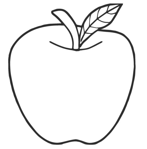 Hình vẽ chưa tô màu quả táo